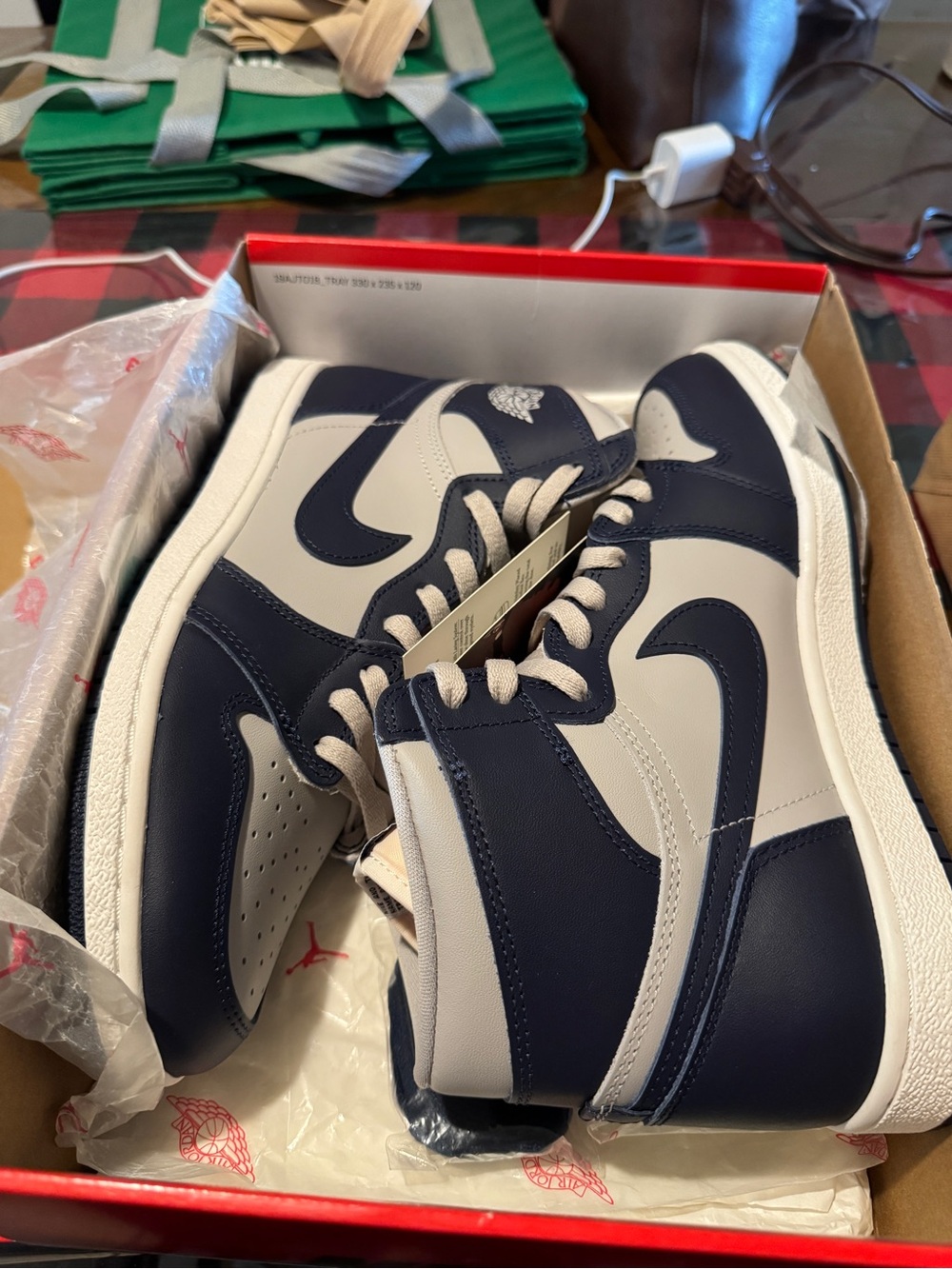 Nike Men’s High-Top Sneakers — Navy and White